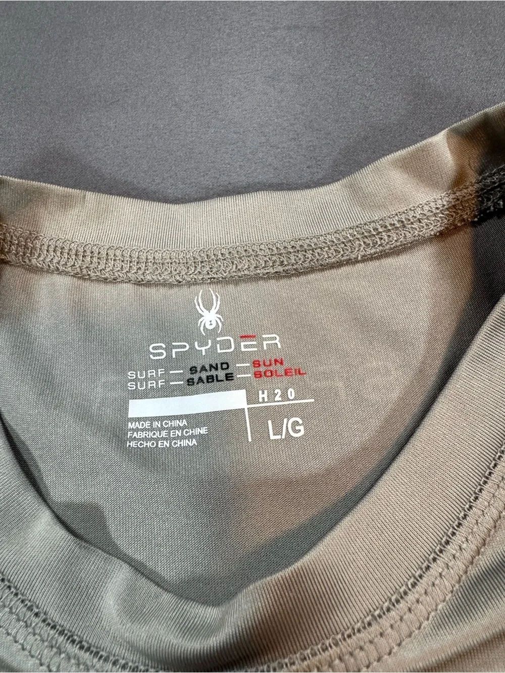 Spyder Youth Large 14/16 Gray Long Sleeve Rash Guard Swim Shirt UPF